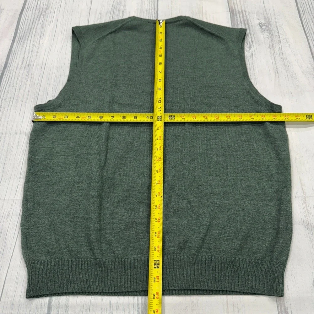Jos A‎ Bank Signature Collection Merino Wool Sweater Vest Large Green Golf Mens